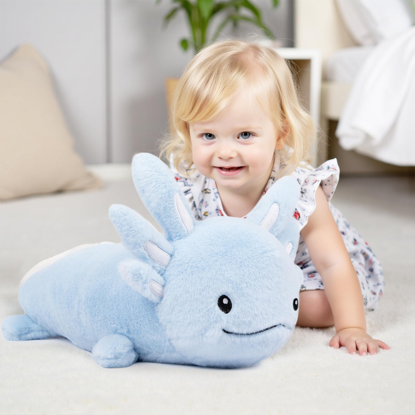 Niuniu Daddy 24 Inch Blue Axolotl Weighted Plush 5 Pound Giant Sensory Stuffed Animal for Kids and Adults