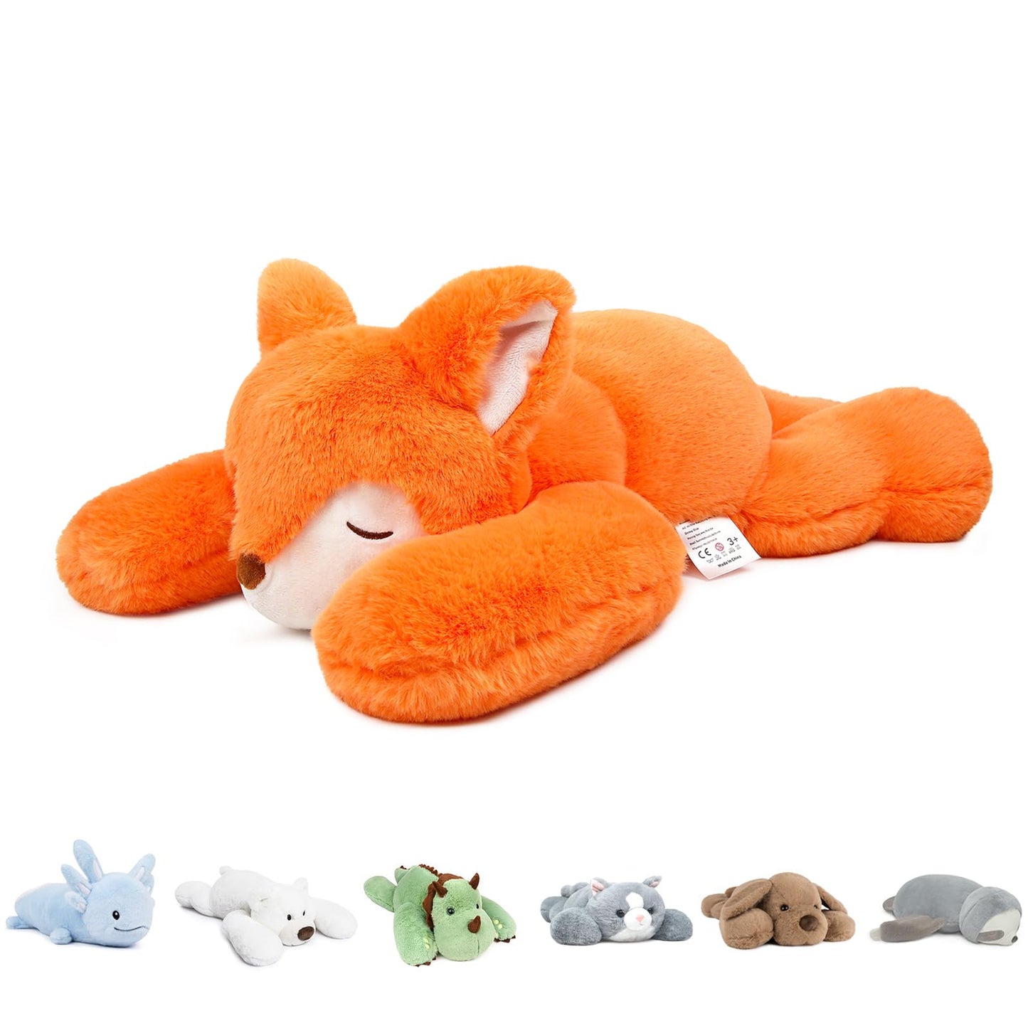 Niuniu Daddy 20-inch Giant Fox Weighted Plush – 3.3 lb Sensory Body Pillow