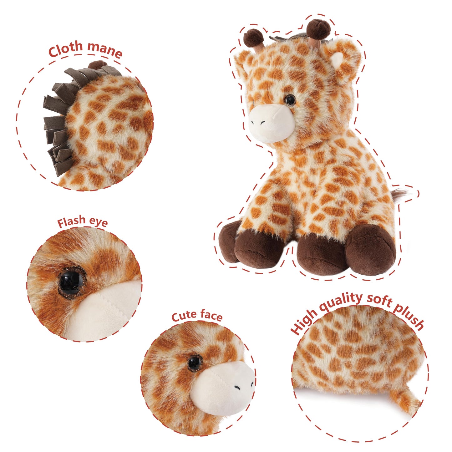 Niuniu Daddy 14-Inch Giraffe Weighted Plush — 3.5 lb Hugging Body Pillow