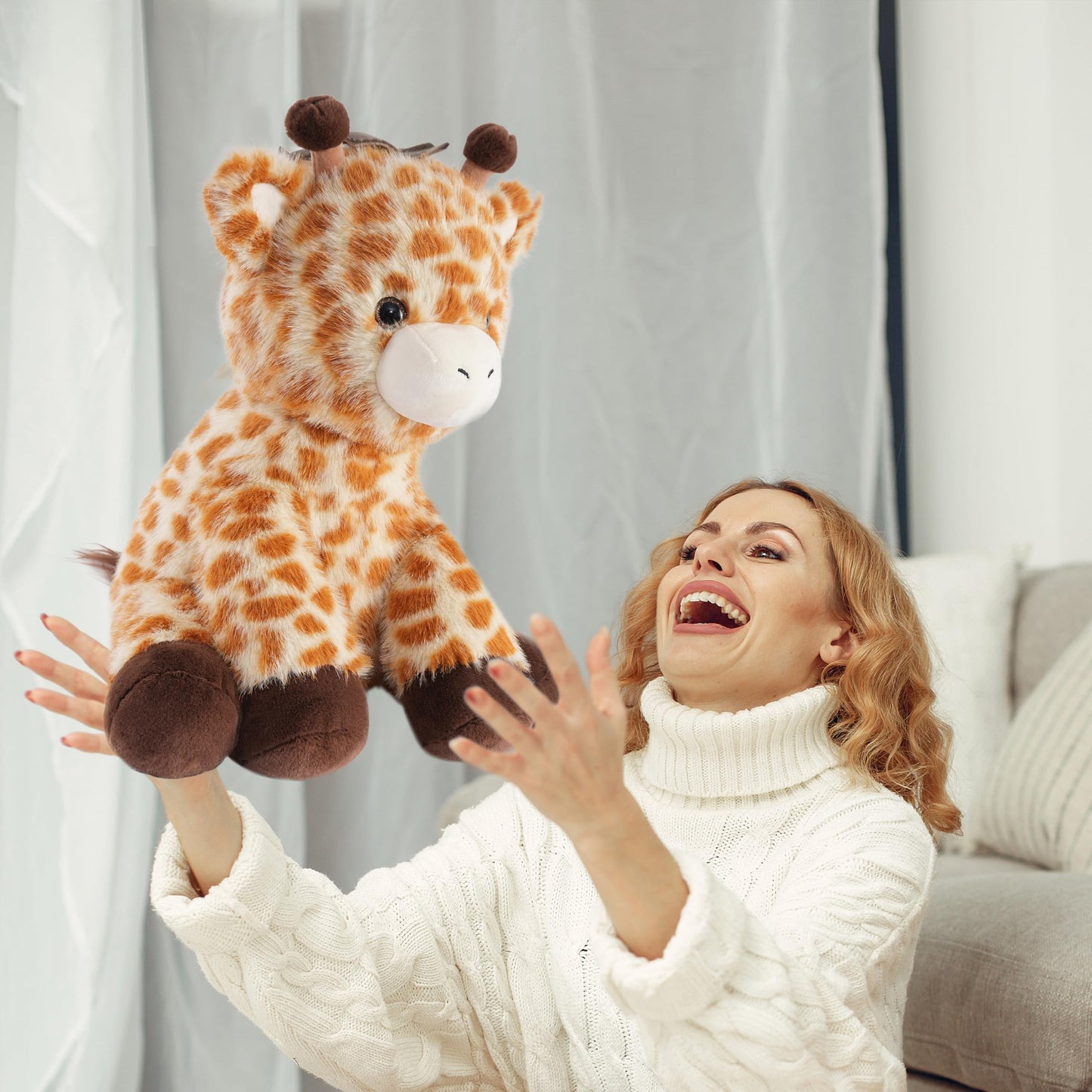 Niuniu Daddy 14-Inch Giraffe Weighted Plush — 3.5 lb Hugging Body Pillow