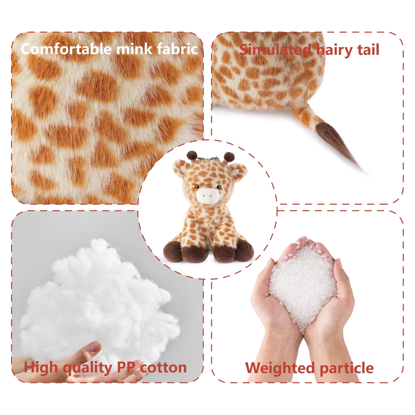 Niuniu Daddy 14-Inch Giraffe Weighted Plush — 3.5 lb Hugging Body Pillow