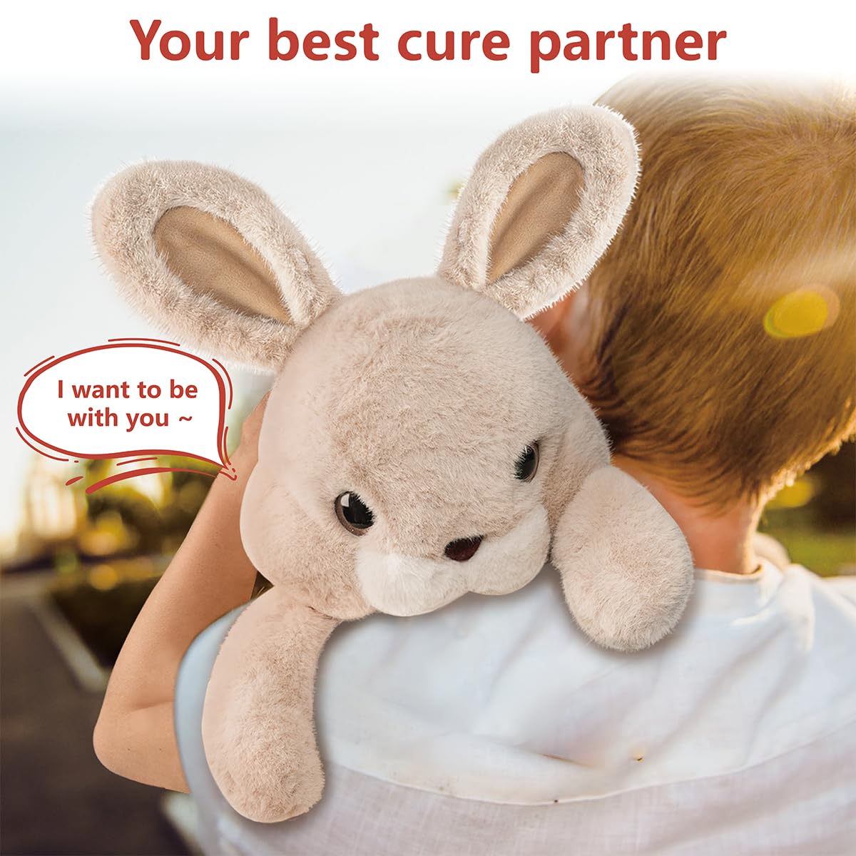 Niuniu Daddy 14-inch Rabbit Weighted Bunny Plush – 3.5 lb Hugging Stuffed Animal