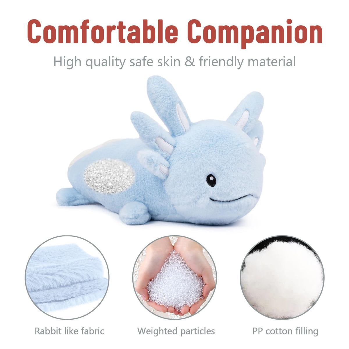 Niuniu Daddy 24 Inch Blue Axolotl Weighted Plush 5 Pound Giant Sensory Stuffed Animal for Kids and Adults