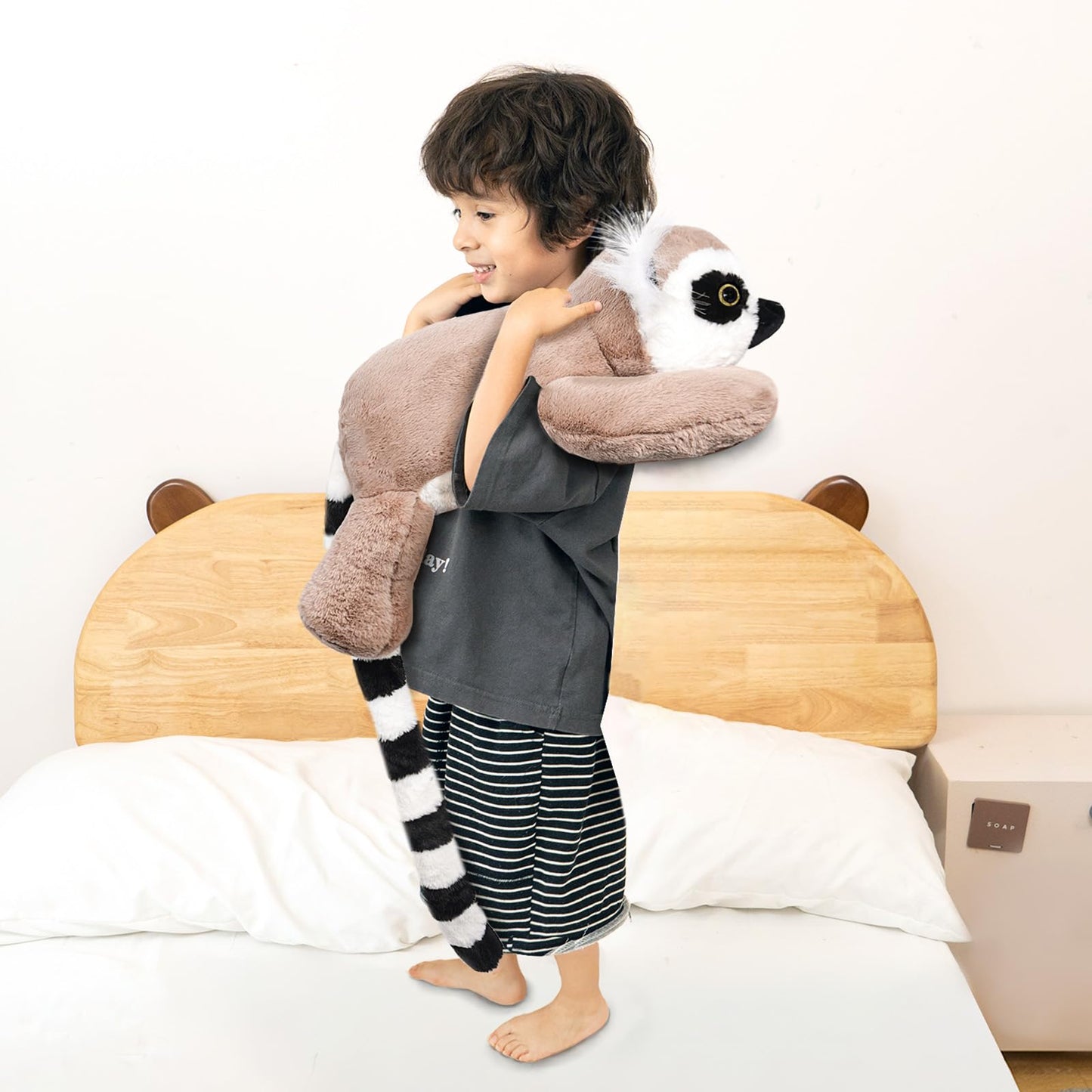 Niuniu Daddy 20-Inch Lemur Weighted Plush | 3.3 lb Giant Body Pillow for Kids & Adults
