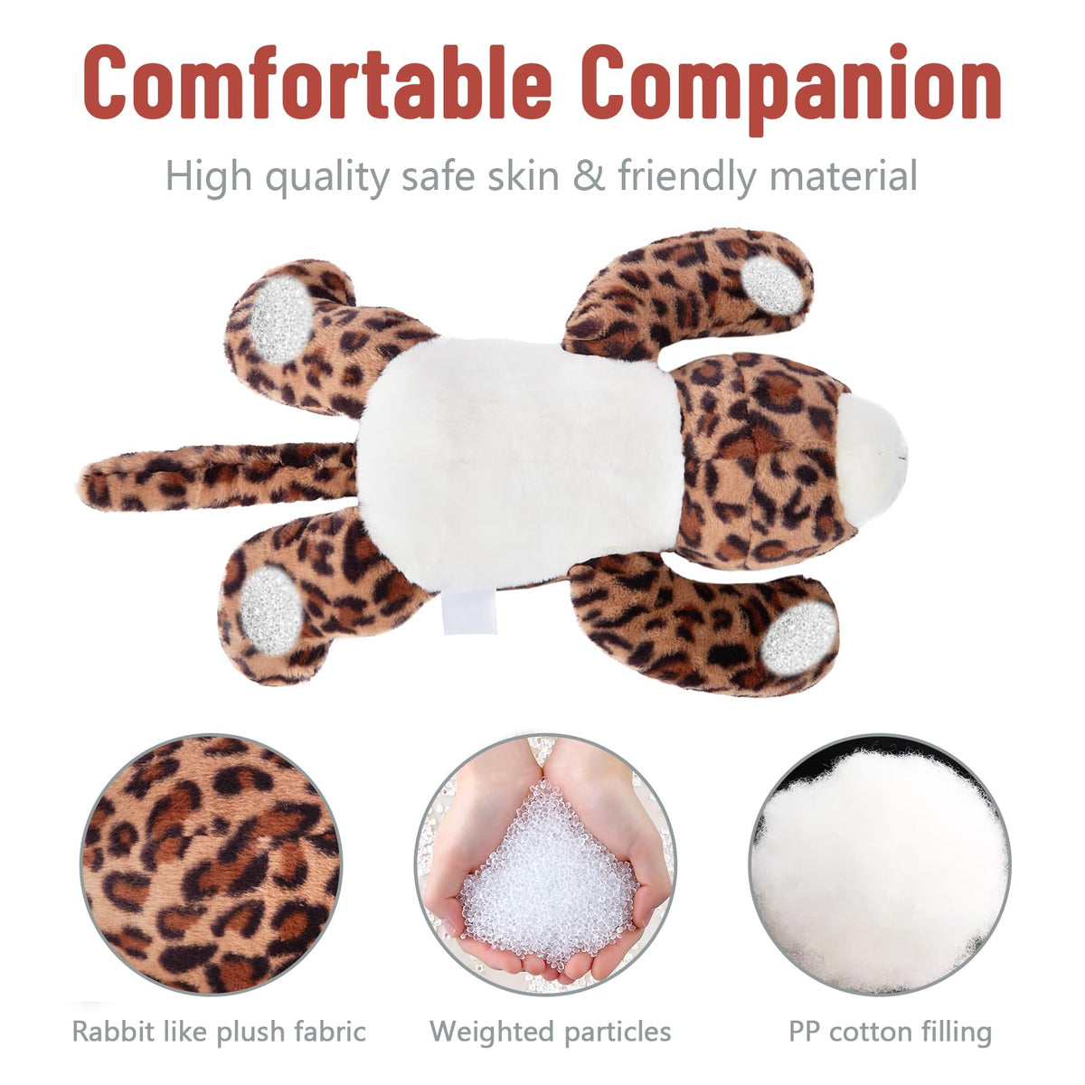 Niuniu Daddy 24-Inch Leopard Weighted Plush - 5-Pound Hugging Companion for Kids & Adults
