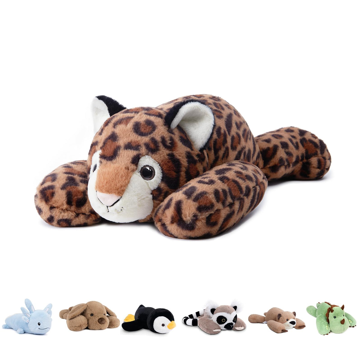 Niuniu Daddy 24-Inch Leopard Weighted Plush - 5-Pound Hugging Companion for Kids & Adults