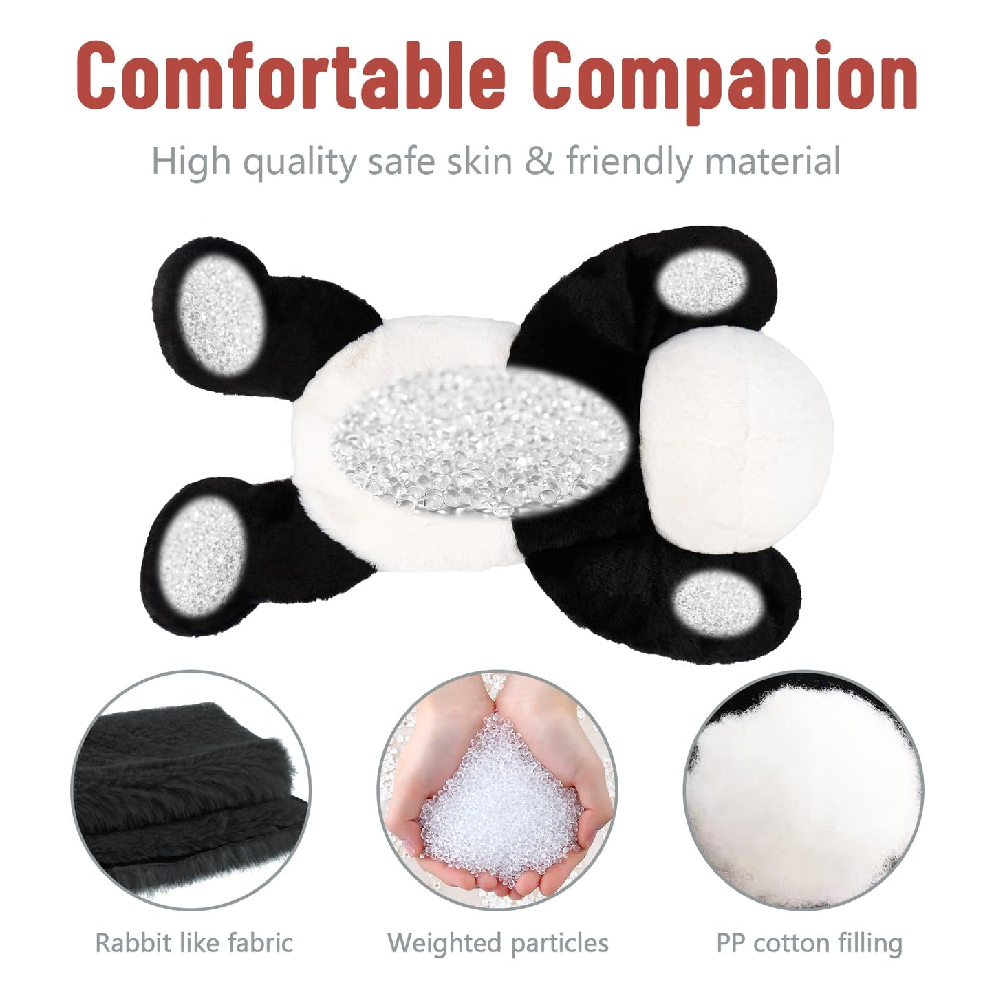 Niuniu Daddy 20-inch Panda Weighted Plush — 3.3 lb Heavy Beads Body Pillow for Kids & Adults