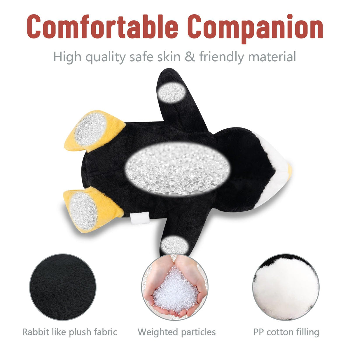 Niuniu Daddy 20-Inch Penguin Weighted Plush Pillow | 3.3 lb Body Pillow for Adults & Kids