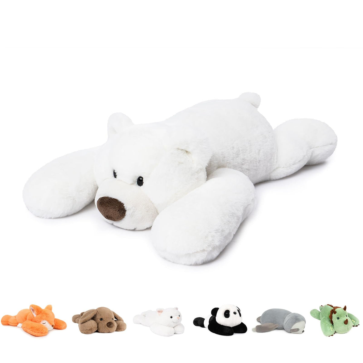 Niuniu Daddy 20-Inch Polar Bear Weighted Stuffed Animal | 3.3 lb Plush Bear Pillow