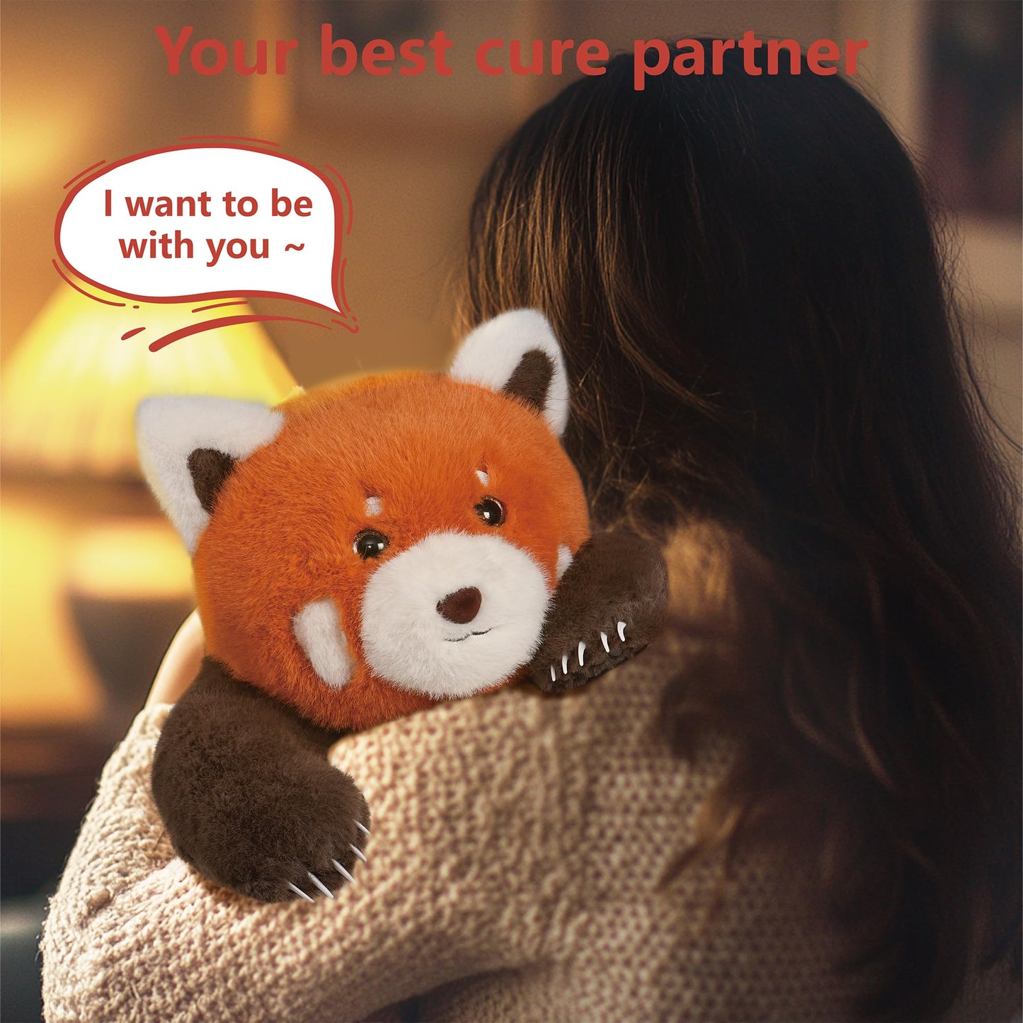 Niuniu Daddy 14-inch Red Panda Weighted Plush – 3.5 lb Huggable Pillow & Decor