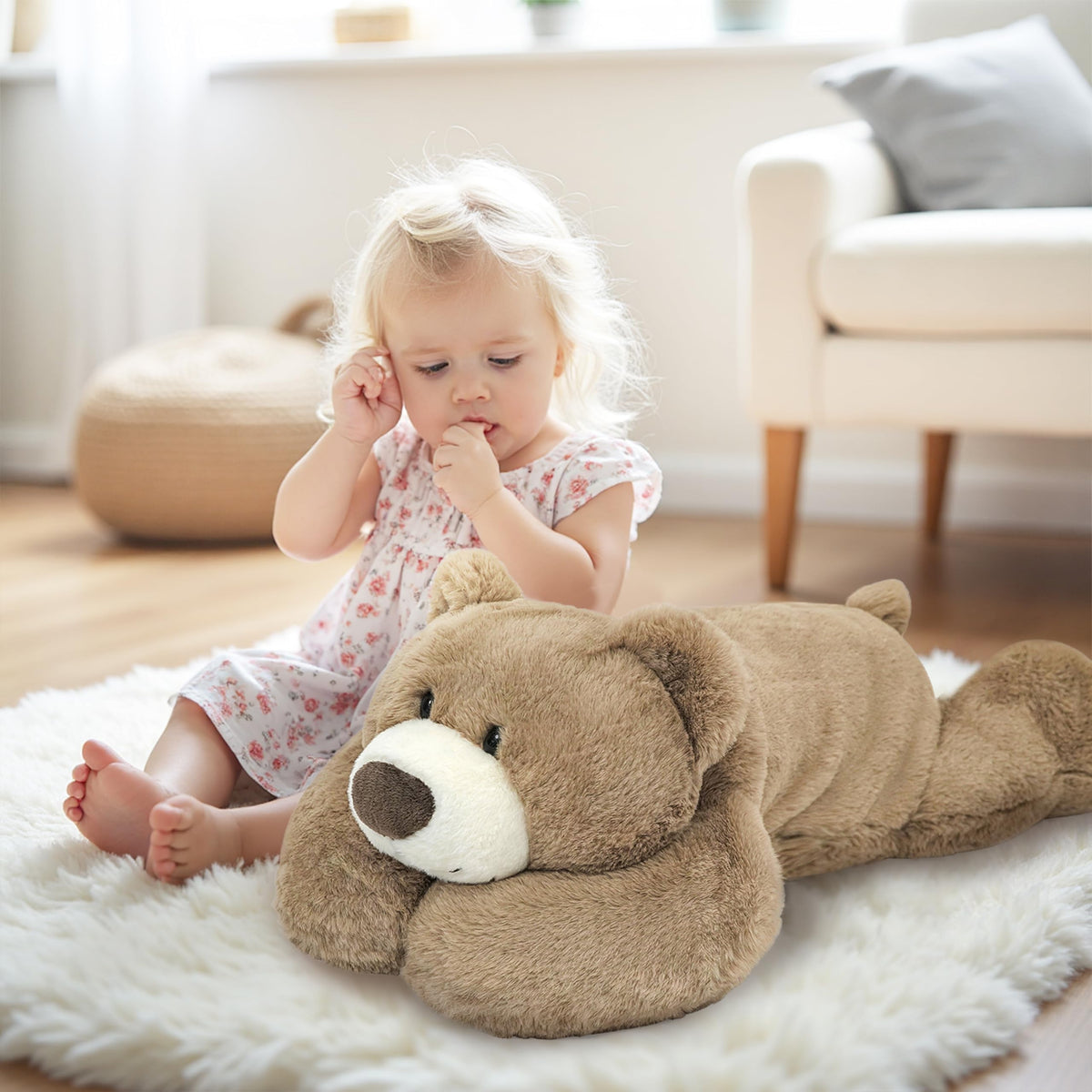 Niuniu Daddy 24-Inch Weighted Teddy Bear | 5-Pound Large Plush Body Pillow