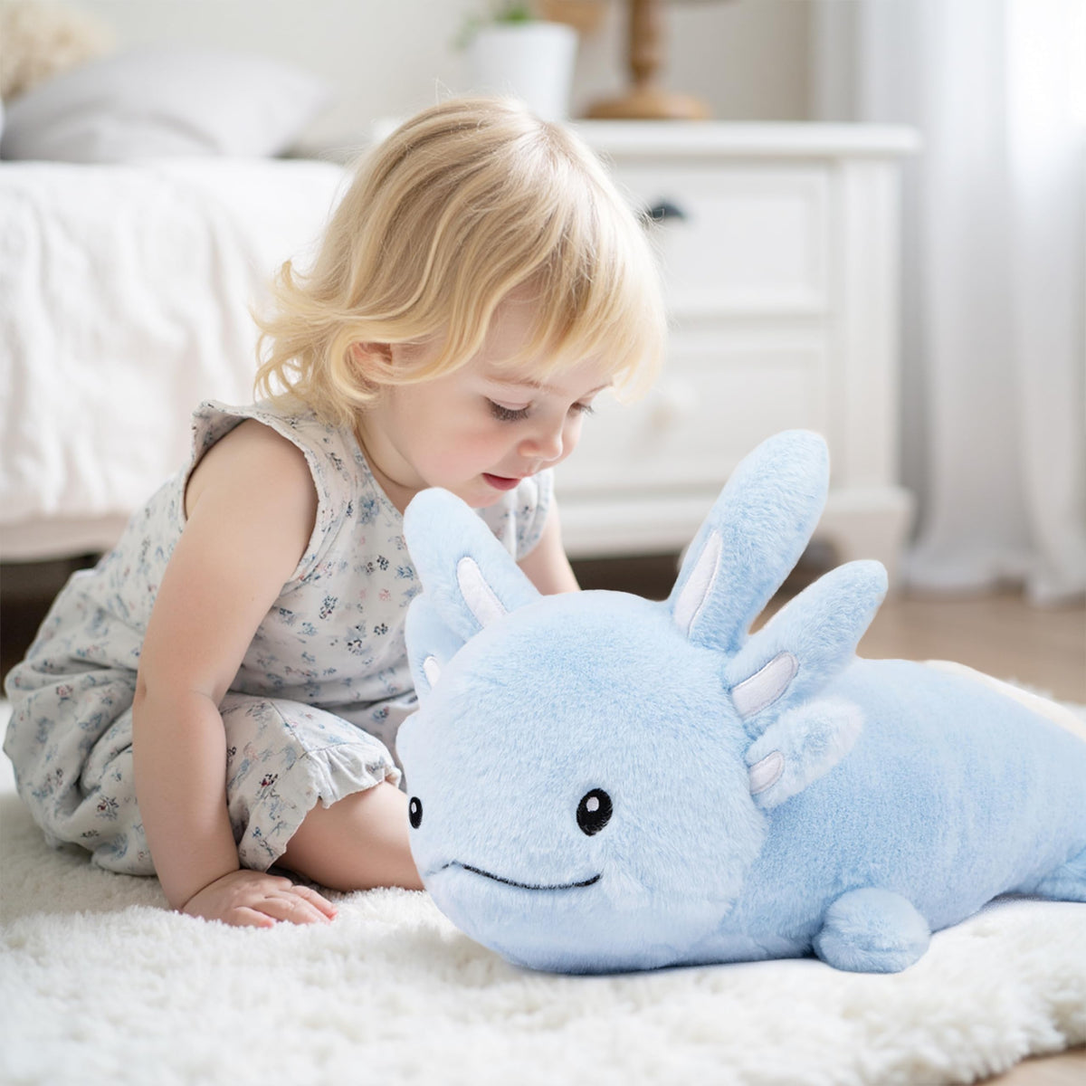 Niuniu Daddy 24 Inch Blue Axolotl Weighted Plush 5 Pound Giant Sensory Stuffed Animal for Kids and Adults