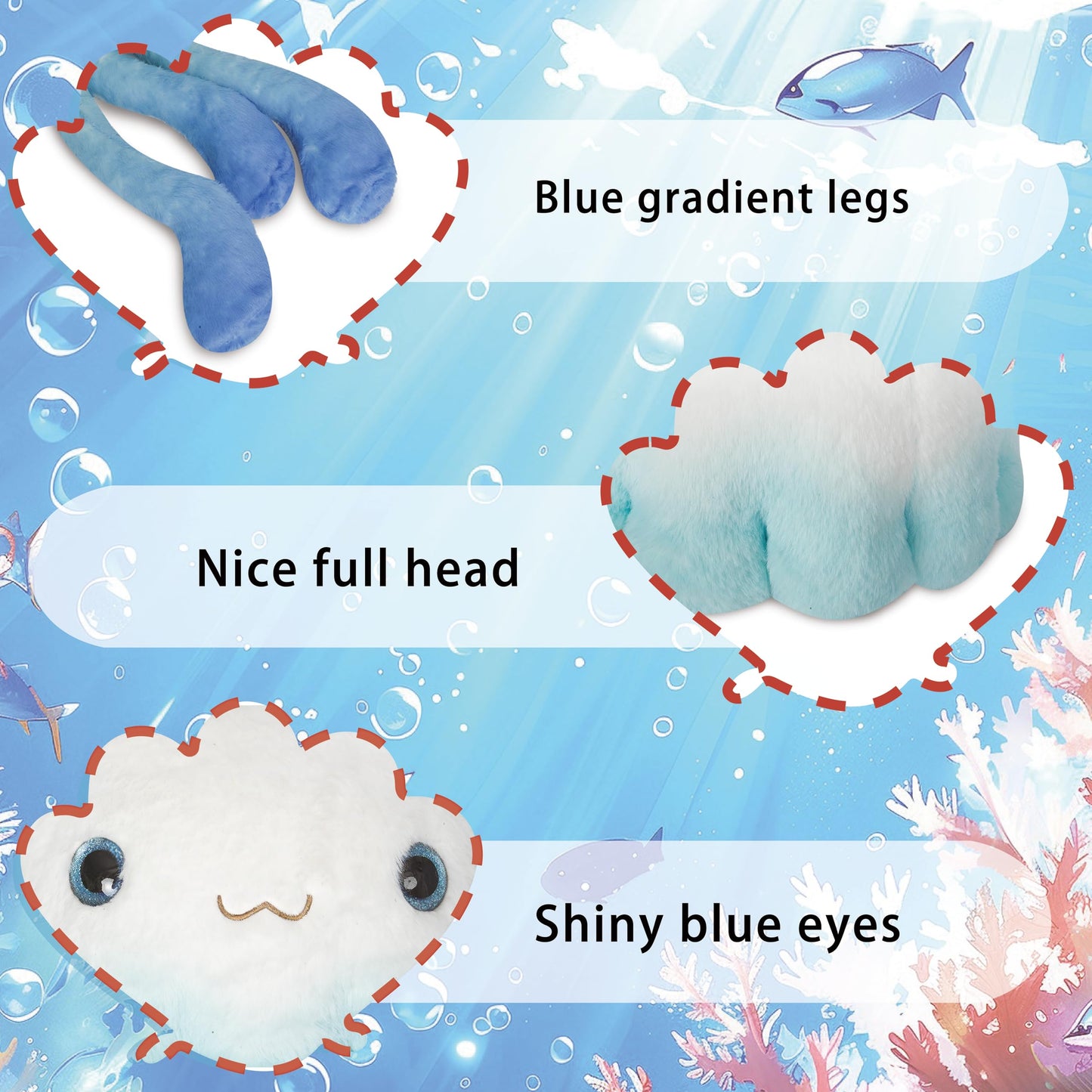 Niuniu Daddy 23-inch Weighted Jellyfish Plush — 3.3 lb Cuddly Body Pillow for Sleep, Relaxation, and Decor