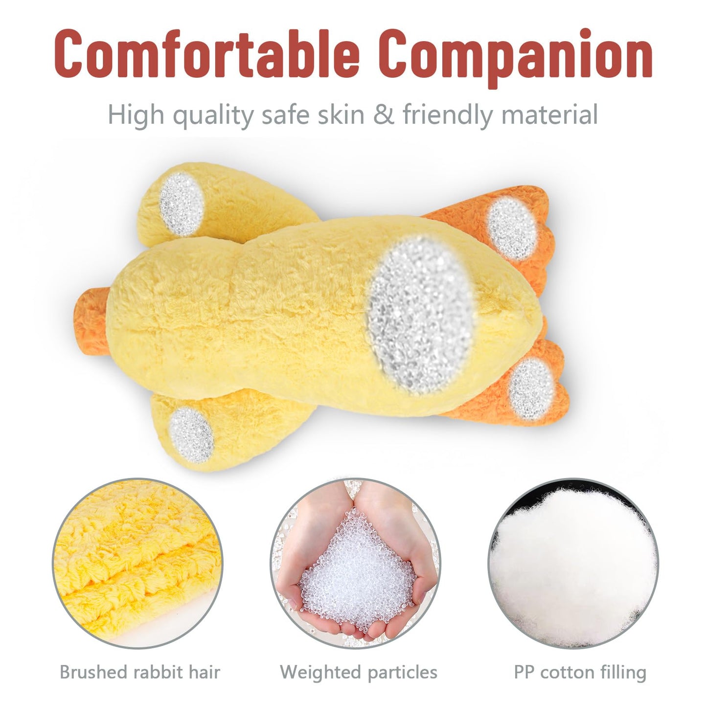 Niuniu Daddy 20\" Weighted Duck Plush – 3.3 lb Giant Yellow Duck, Soft Fur, Large Body Pillow