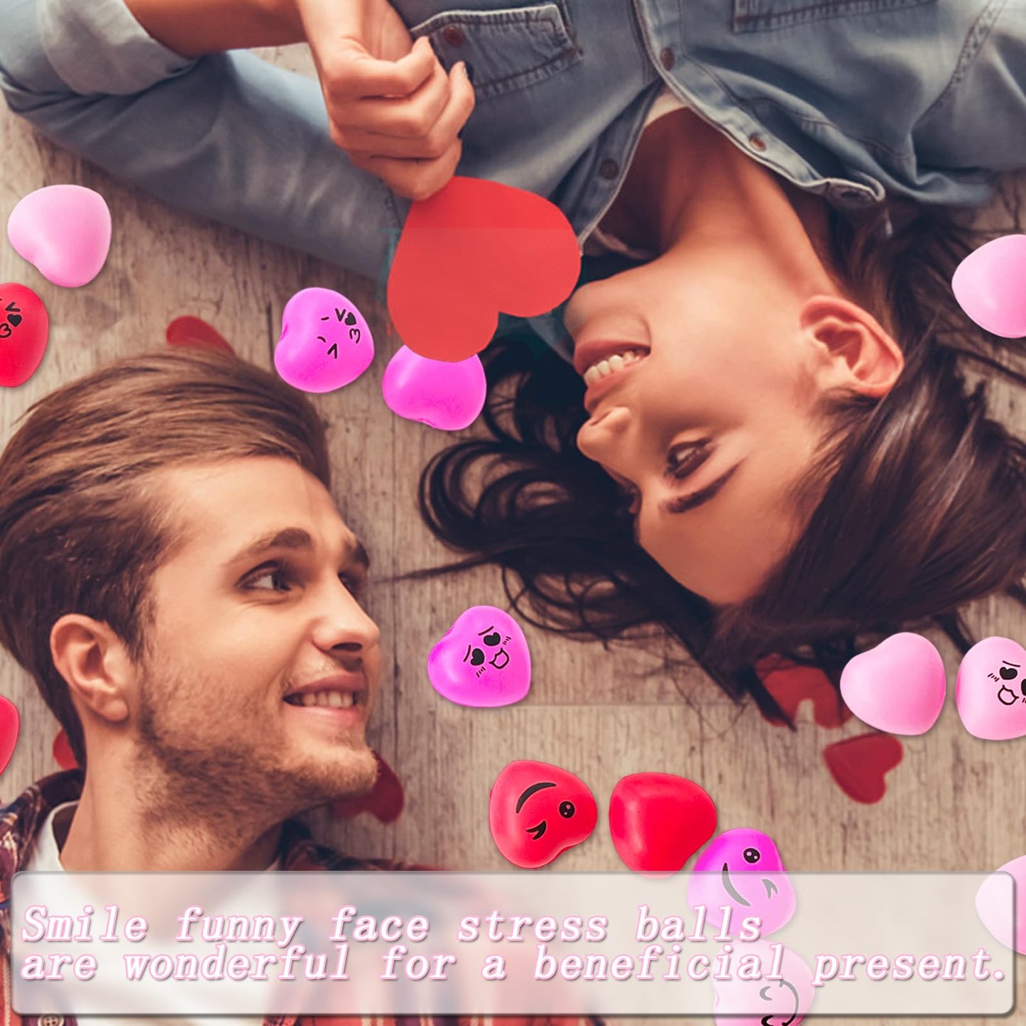 Niurewan 30 Pcs Heart Stress Balls – Mini 1.5-inch Smile Balls for Valentine's Day, Gifts, Kids, Party Favors