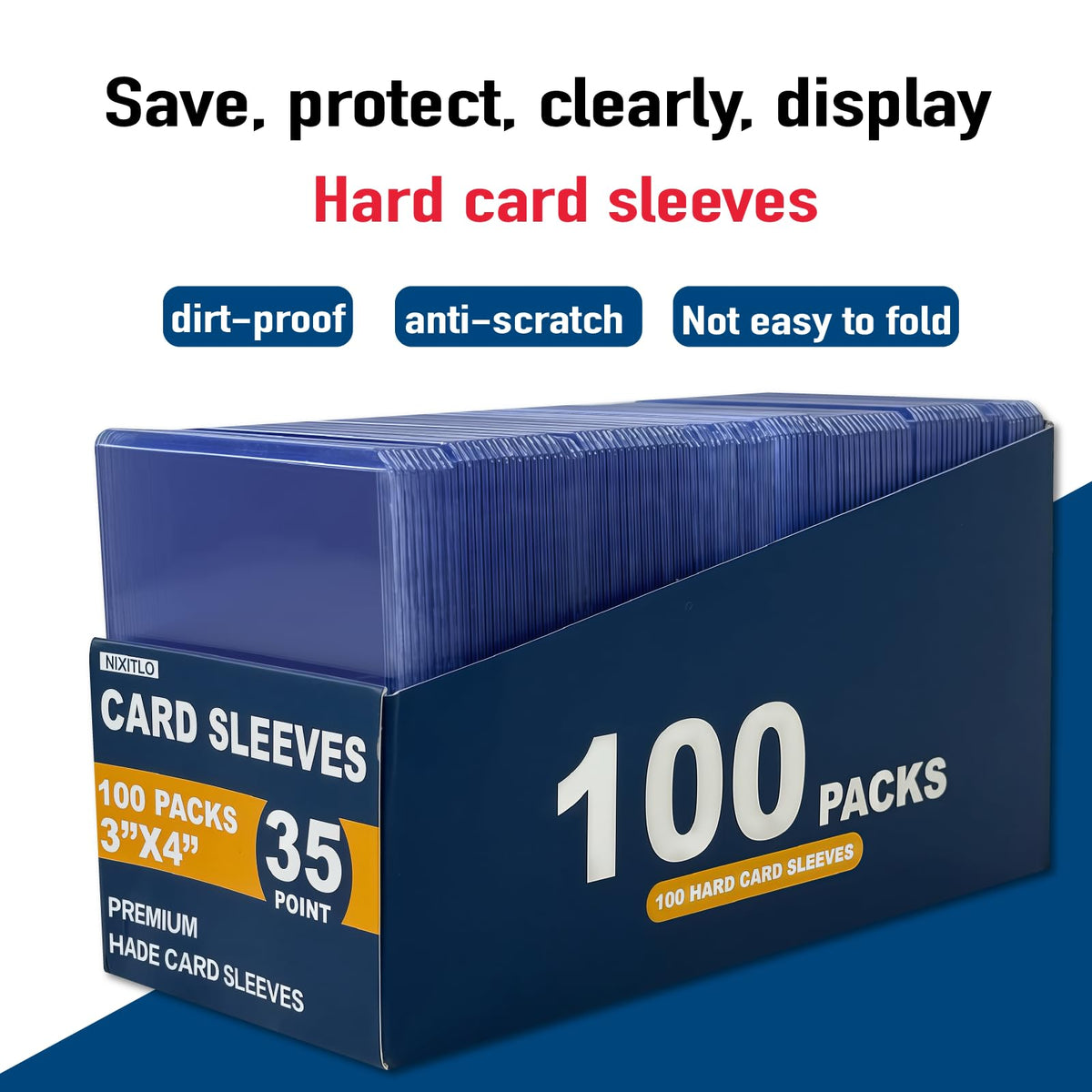 NIXITLO 600 Hard Card Sleeves Toploaders – Premium 55pt Protection for Baseball Cards