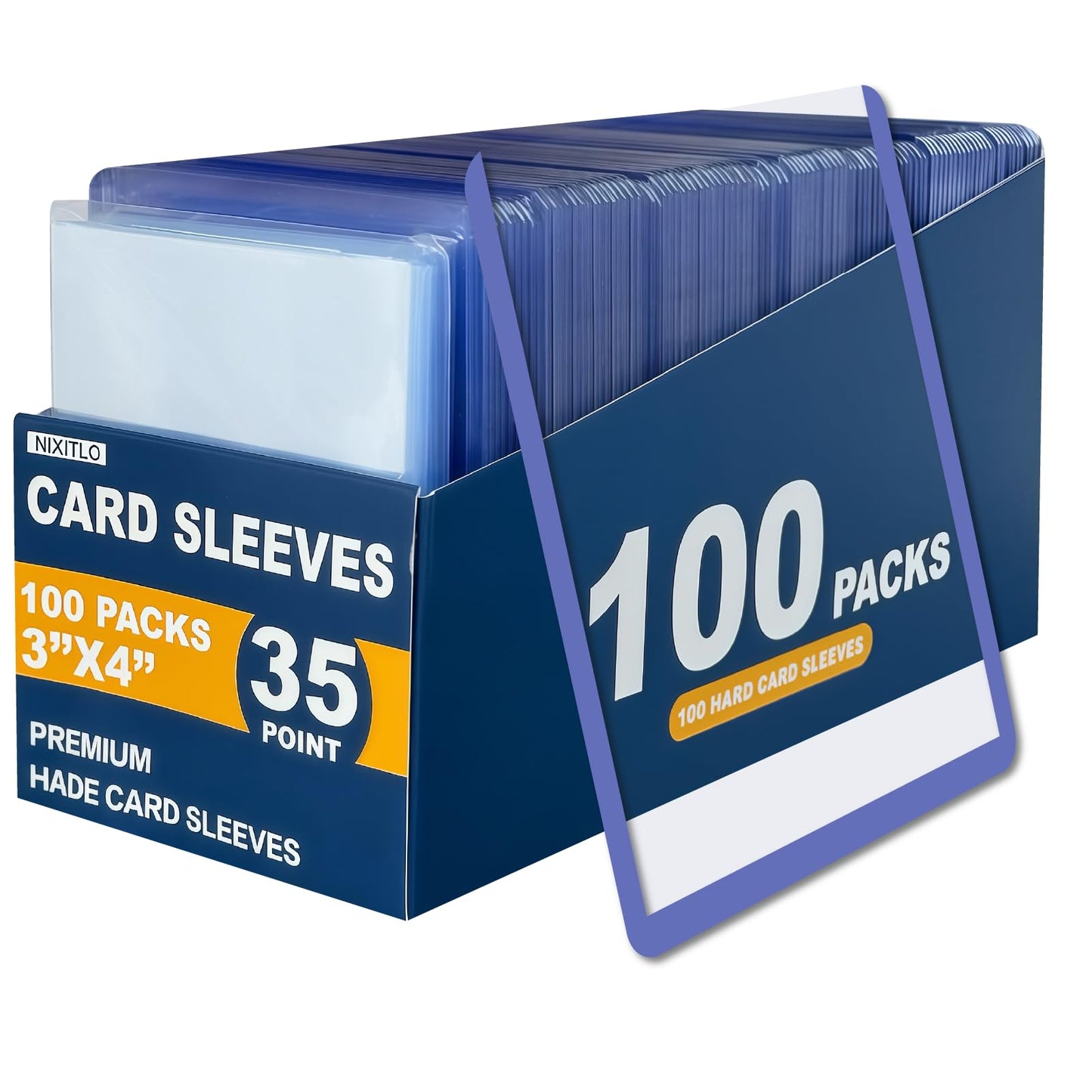 NIXITLO 1000 Card Protectors: 500 Hard Sleeves + 500 Soft Sleeves for Baseball, Football, MTG