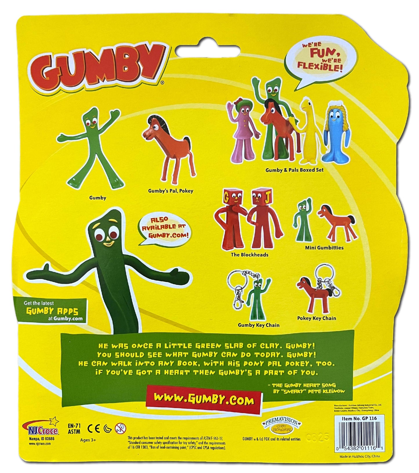 NJ Croce Gumby & Pokey 6-Inch Bendable Figures – Poseable Nostalgic Duo