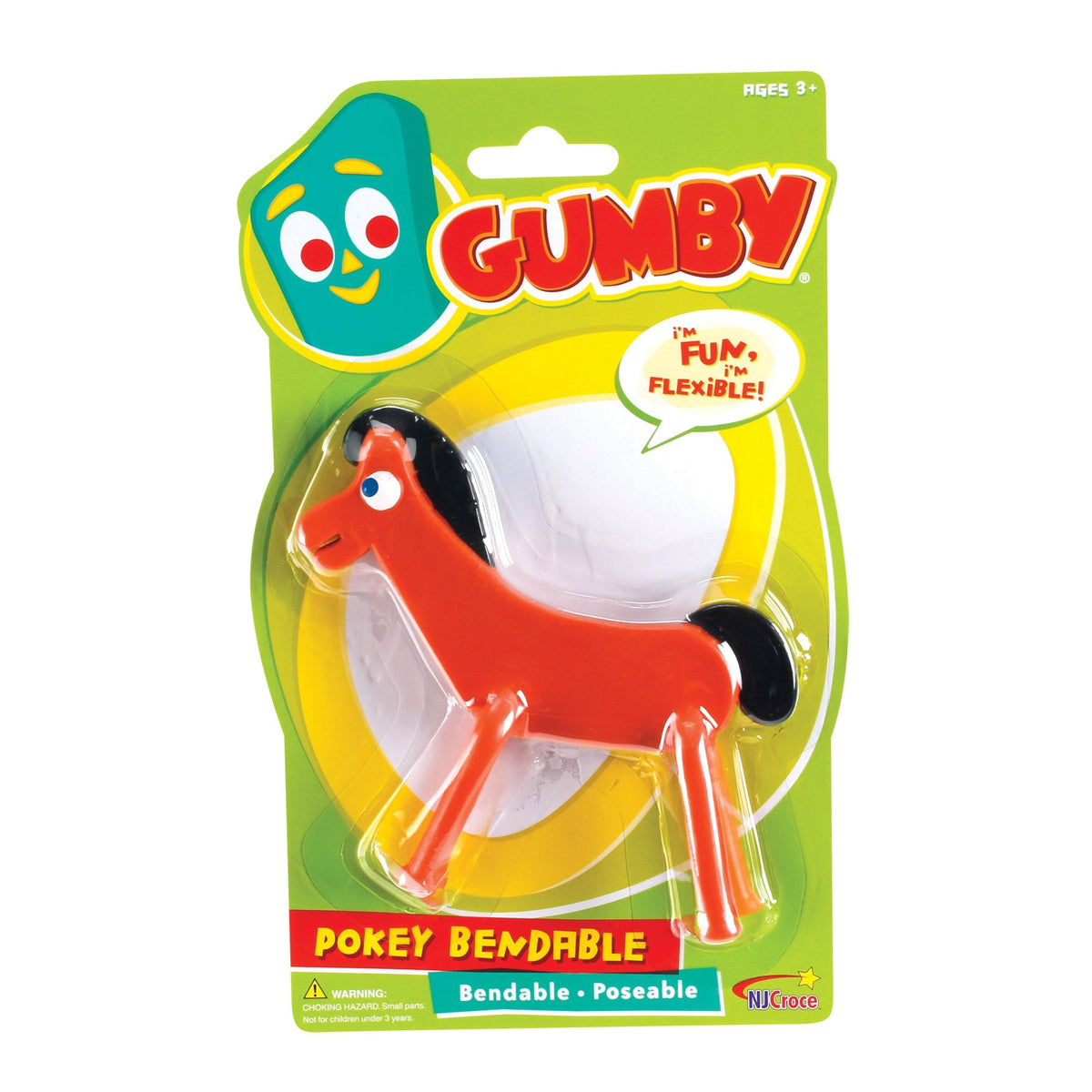NJ Croce Pokey 5-inch Bendable & Posable Figure – Gumby’s Pony Retro Toy for Ages 3+