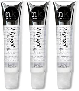 Nicka K New York NK Lip Gloss Gel with Vitamin E for Shiny, Nourished Lips 15ml/0.51 oz (Clear, Pack of 3)
