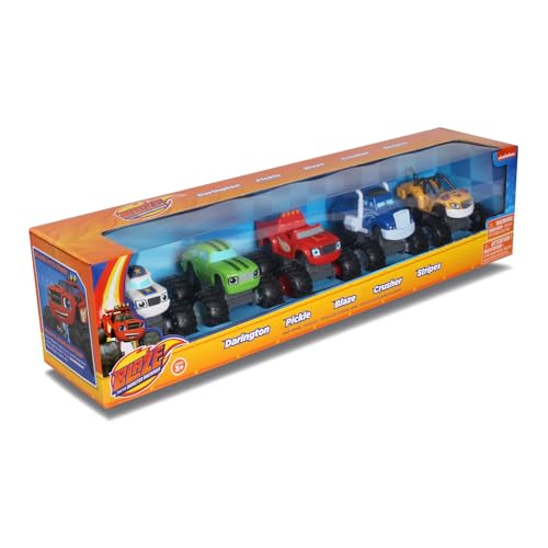 NKOK Blaze & The Monster Machines Free-Wheel 5-Pack – Grippy Tires, STEM Play (Officially Licensed)