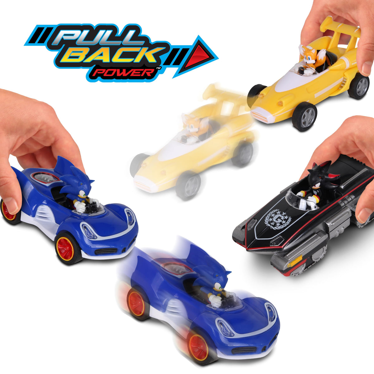 NKOK Sonic, Shadow & Tails Pullback (3-Pack) – Sonic & All-Stars Racing Transformed