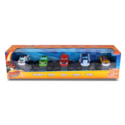 NKOK Blaze & The Monster Machines Free-Wheel 5-Pack – Grippy Tires, STEM Play (Officially Licensed)