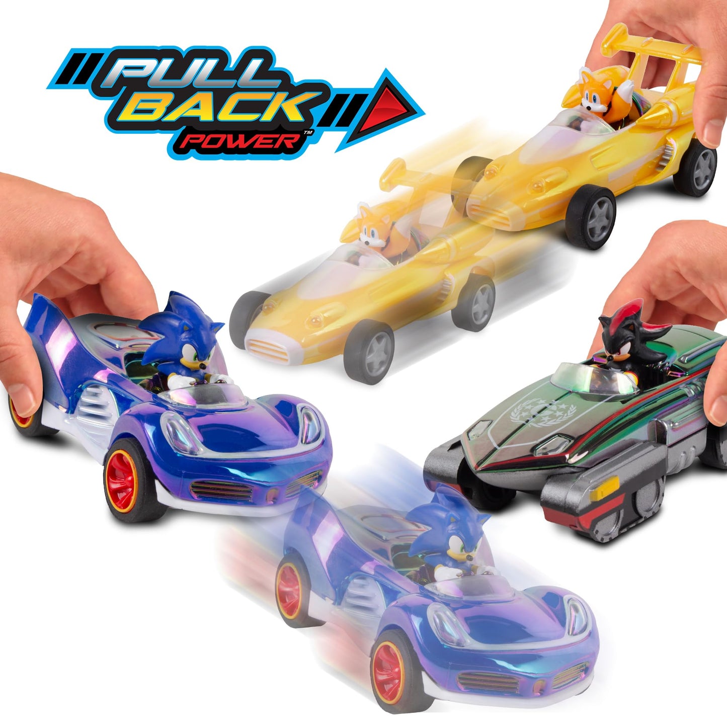 NKOK Special Edition Sonic Shadow Tails Pullback 3-Pack