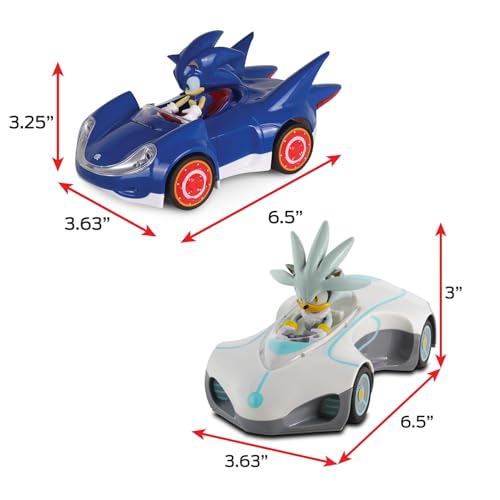 NKOK Sonic The Hedgehog Silver & Sonic Pull-Back Racers – 2-Pack