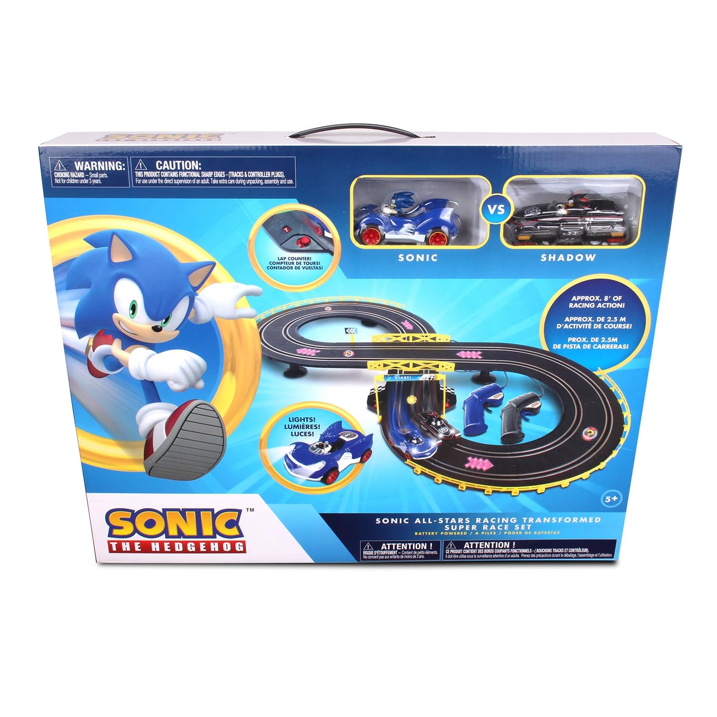 NKOK Sonic & Shadow Race Track Set with Lights & Lap Counter
