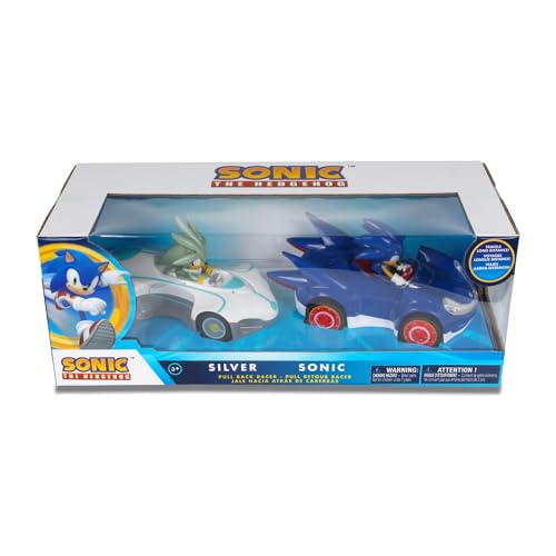 NKOK Sonic The Hedgehog Silver & Sonic Pull-Back Racers – 2-Pack