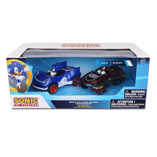 NKOK Sonic Shadow Pull-Back Cars – No Batteries Required, All-Stars Racing Duo