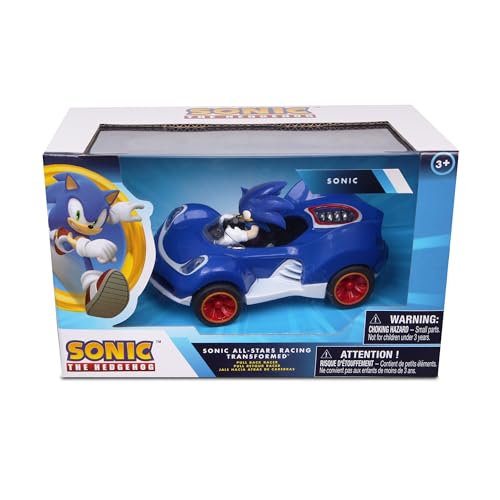 NKOK Sonic The Hedgehog All-Stars Racing Transformed Pull-Back Racer — No Batteries Required