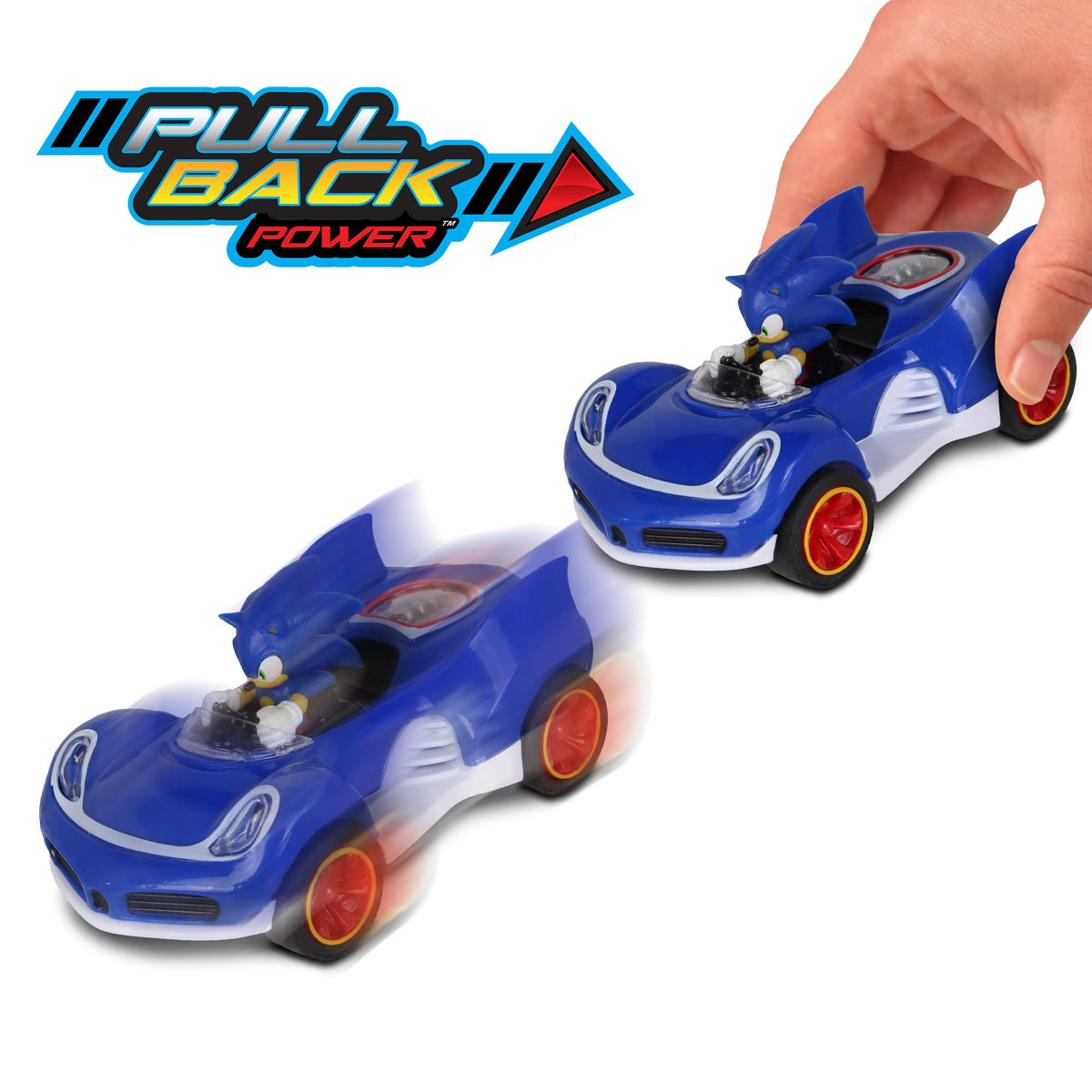 NKOK Sonic The Hedgehog All-Stars Racing Transformed Pull-Back Racer — No Batteries Required