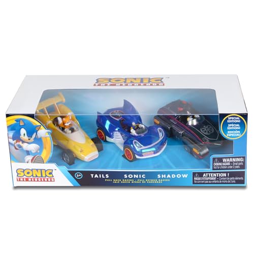 NKOK Special Edition Sonic Shadow Tails Pullback 3-Pack