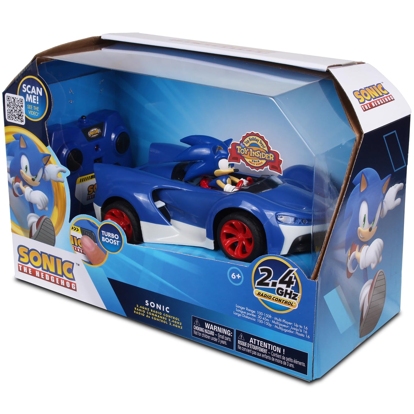 NKOK Team Sonic Racing RC Car with Turbo Boost — 2.4GHz, Lights & Adjustable Alignment