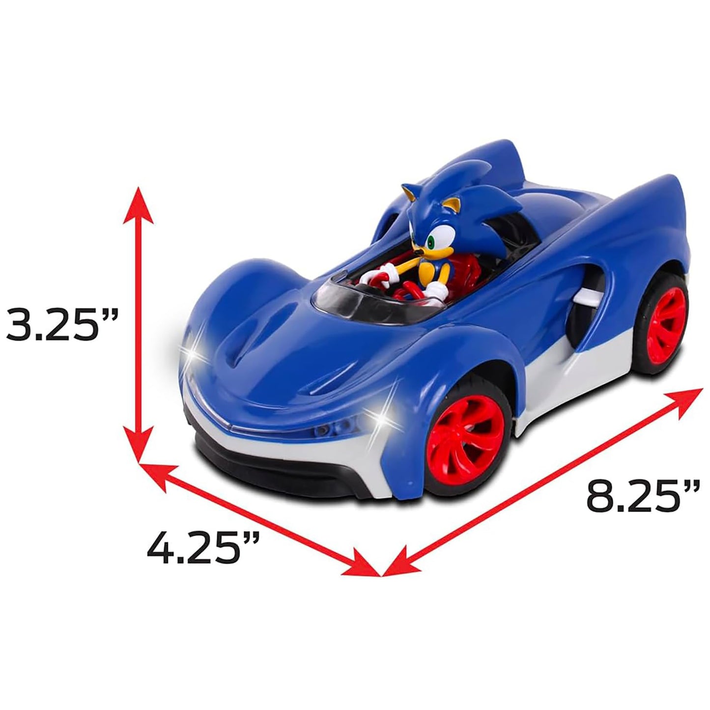 NKOK Team Sonic Racing RC Car with Turbo Boost — 2.4GHz, Lights & Adjustable Alignment