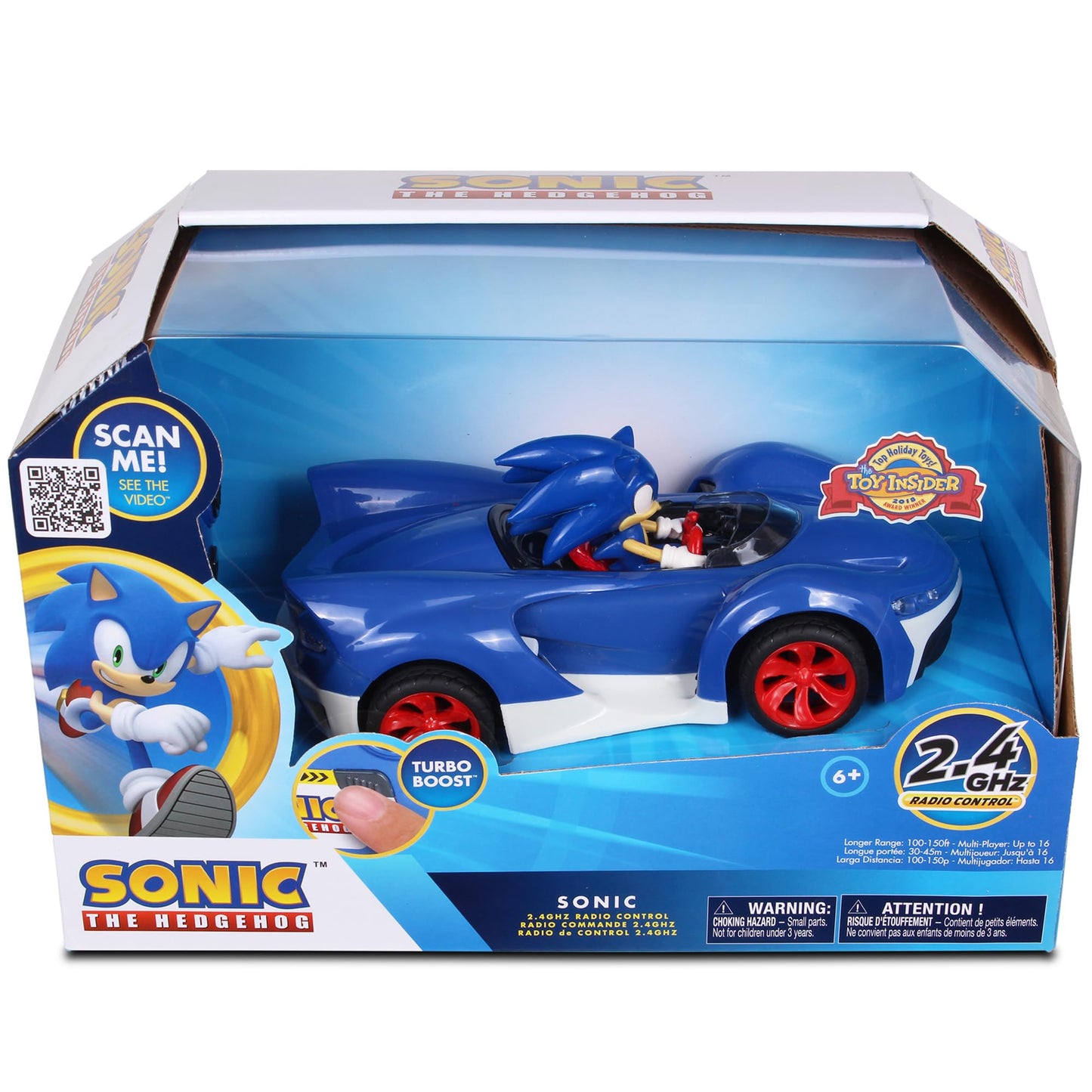 NKOK Team Sonic Racing RC Car with Turbo Boost — 2.4GHz, Lights & Adjustable Alignment