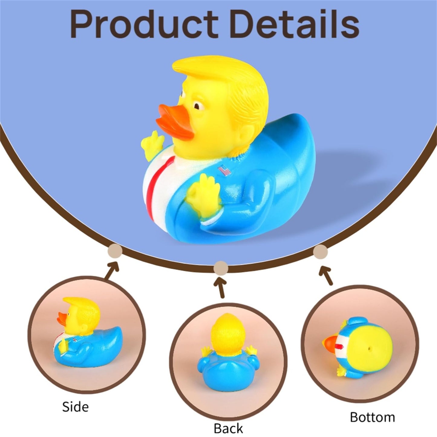 NNCEVM Trump Rubber Duck Bath Toy – Funny Kids Gift & Car Decoration