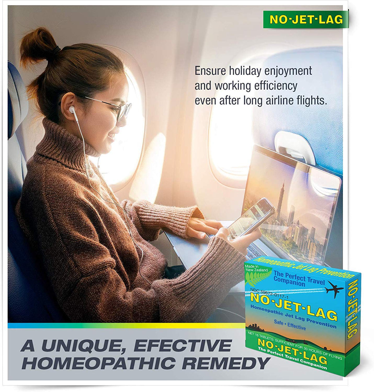 No Jet Lag Homeopathic Remedy – Miers Laboratories, 32 Chewables