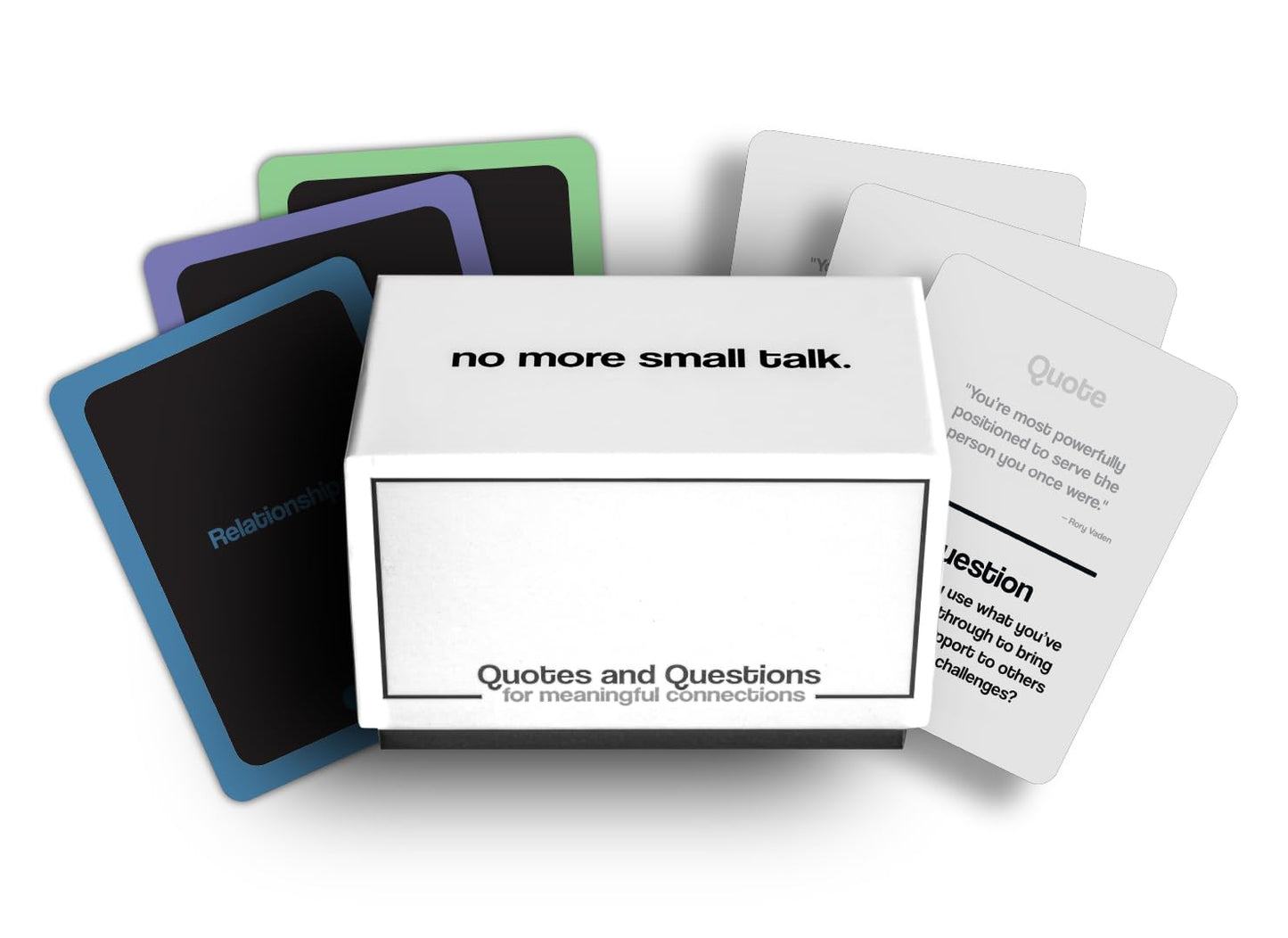 NO MORE SMALL TALK: Quotes & Questions for Meaningful Connections – Conversation Card Game by Nicholas John