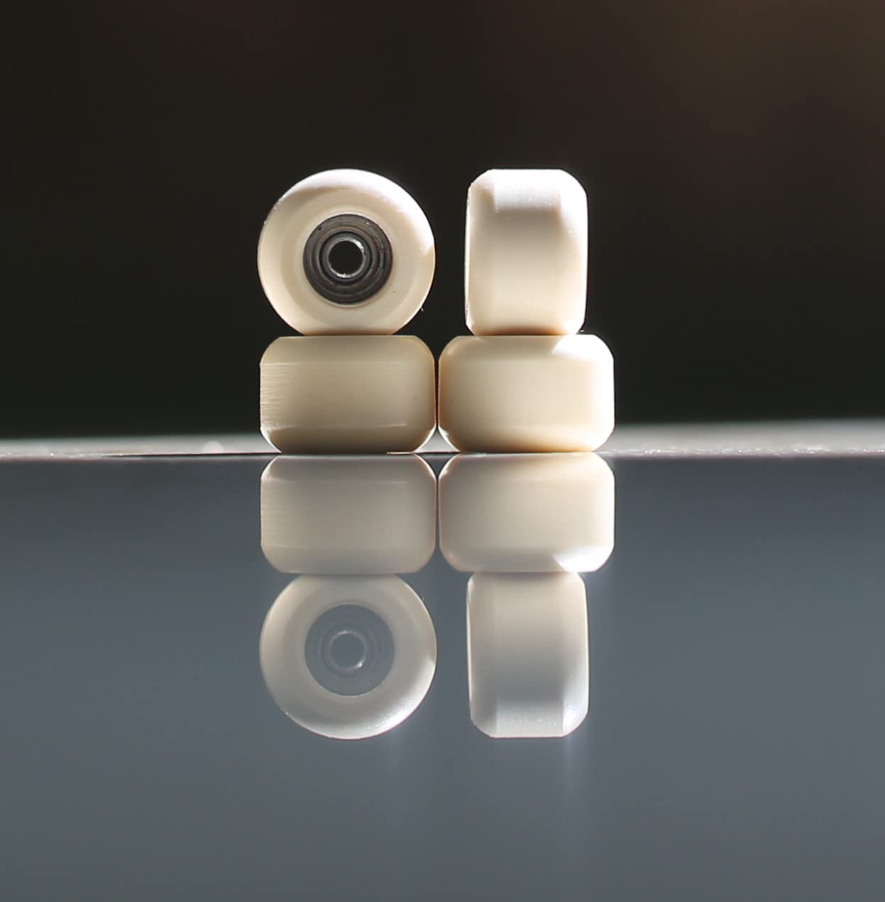 NOAHWOOD PRO Fingerboard Wheels Beige II – Handmade, No Logo, Silent & Durable