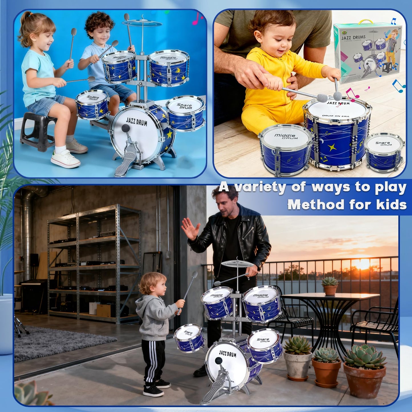 Noaideoi Kids Drum Set for Toddlers & Kids 2-6 | Educational Percussion Toy