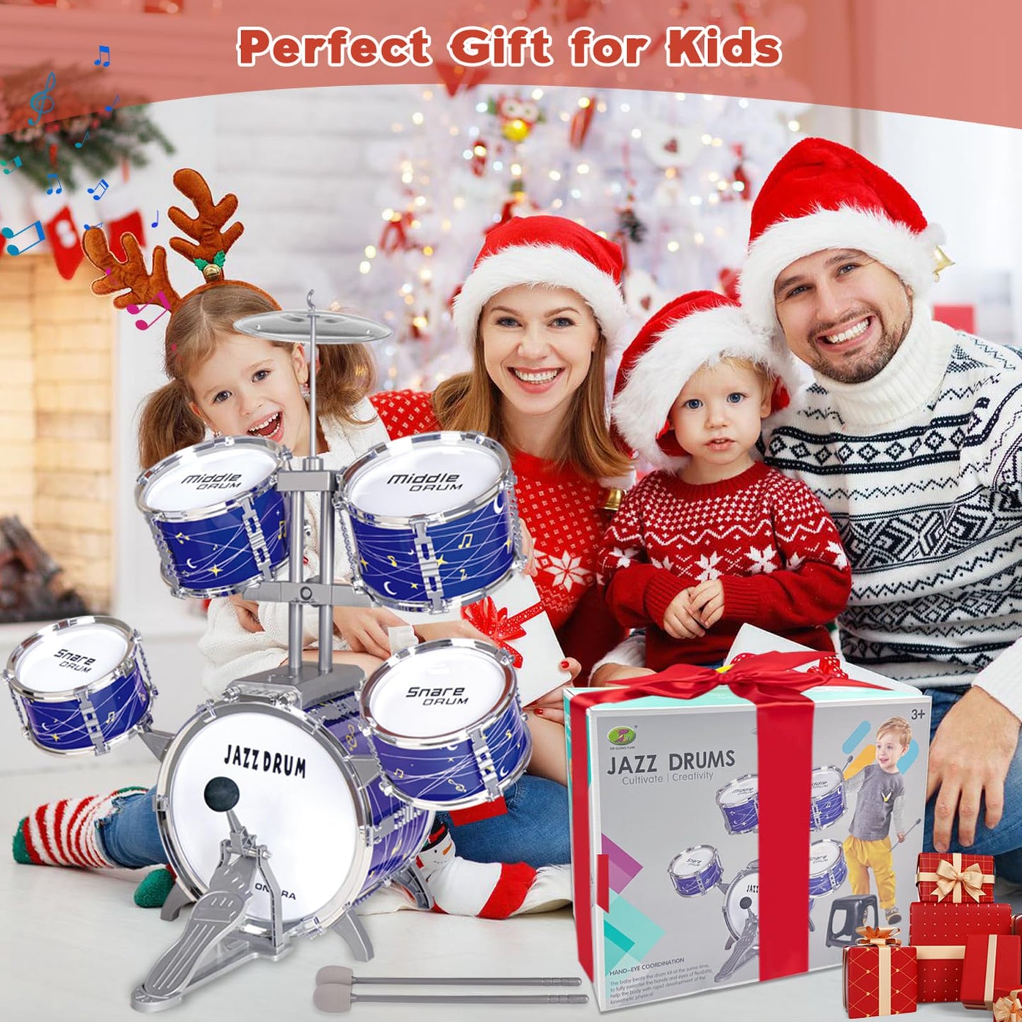 Noaideoi Kids Drum Set for Toddlers & Kids 2-6 | Educational Percussion Toy
