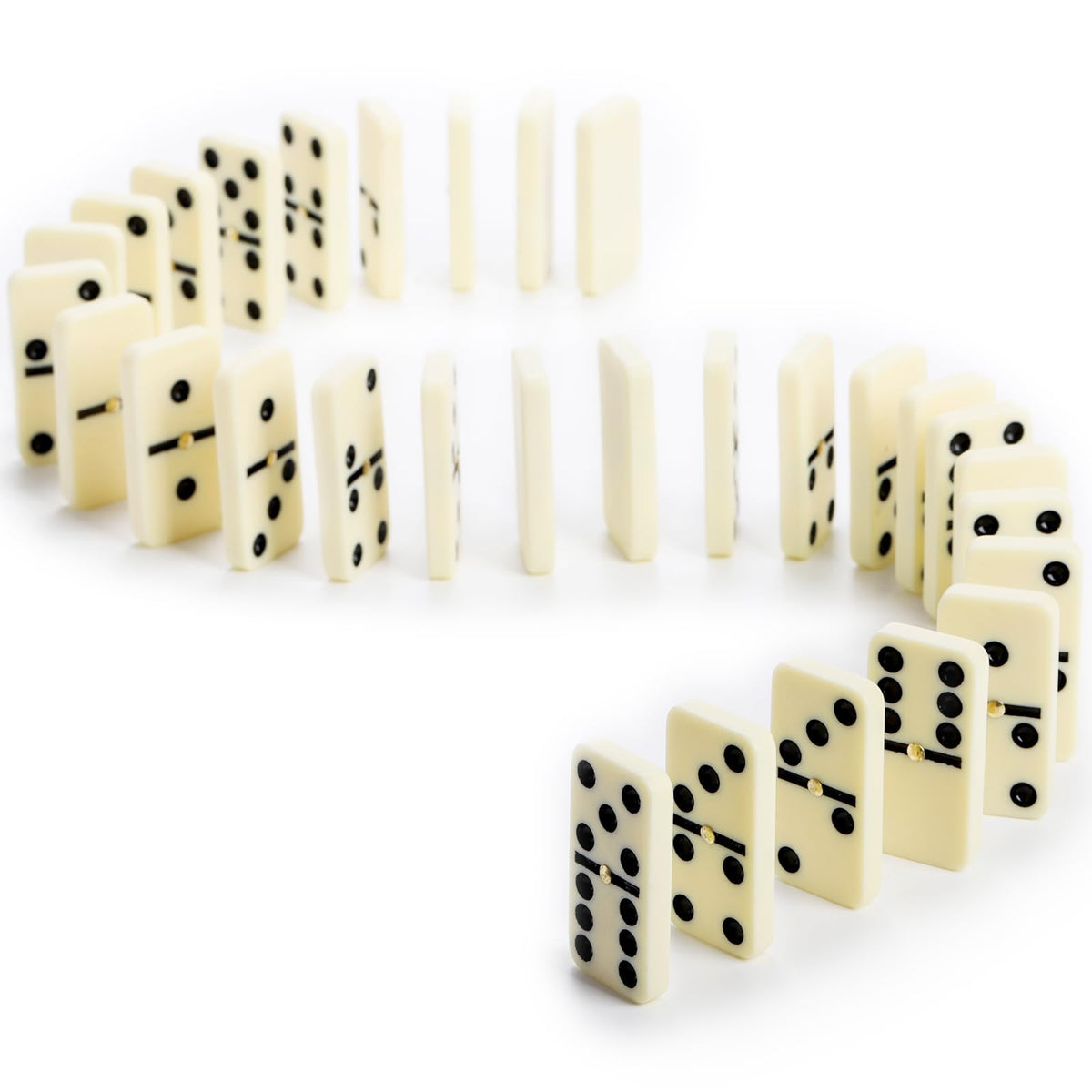 Noamus 56 PCS Dominoes Set for Adults – Double Six with Spinner, Portable Wooden Case
