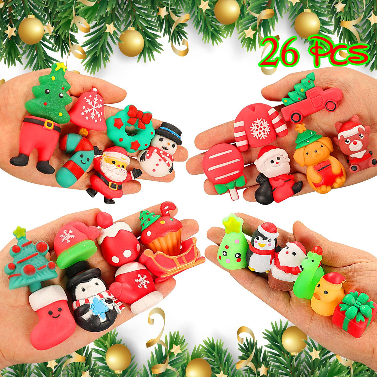 Nobasco 26-Pack Christmas Mochi Squishy Toys | Party Favors, Goody Bags & Classroom Rewards