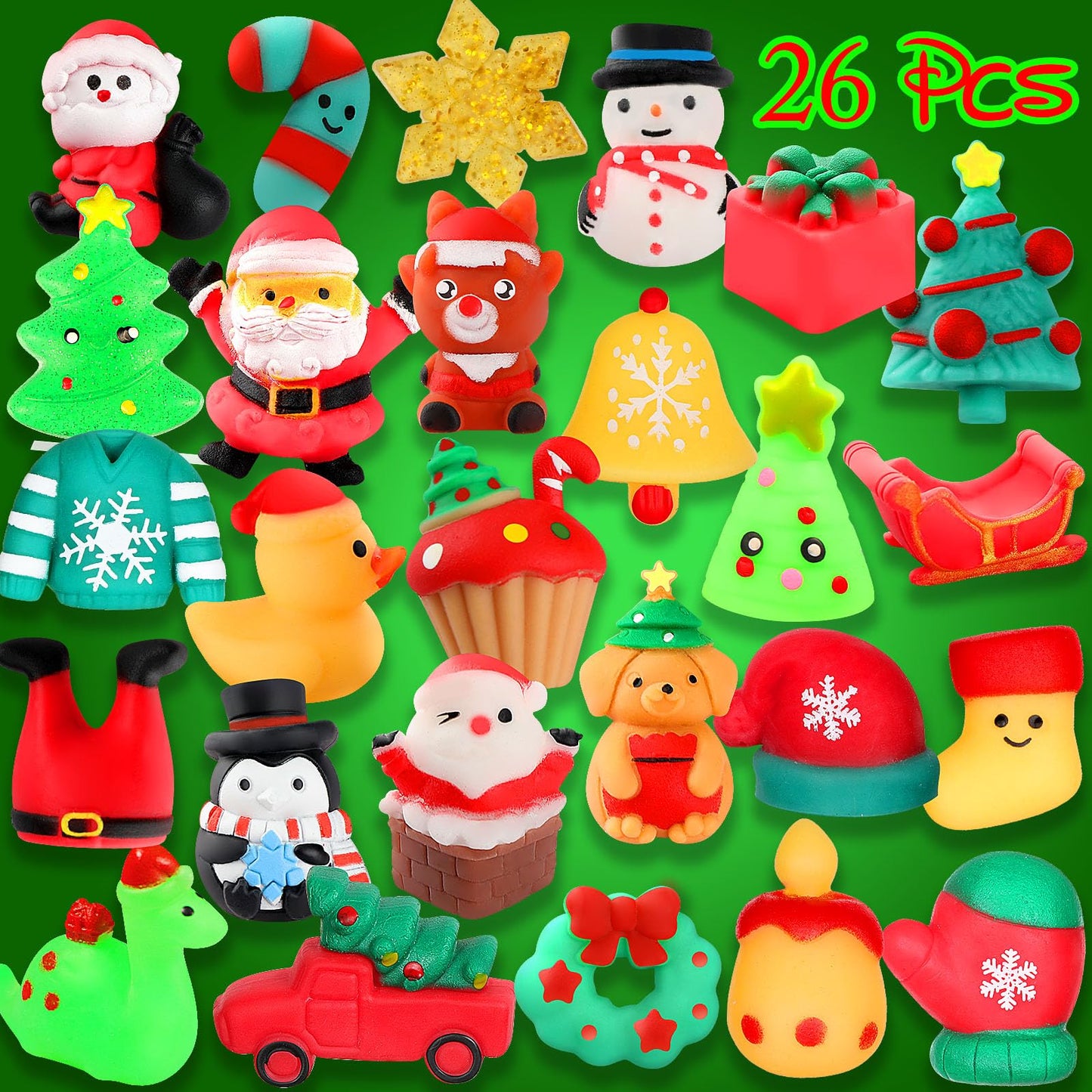 Nobasco 26-Pack Christmas Mochi Squishy Toys | Party Favors, Goody Bags & Classroom Rewards