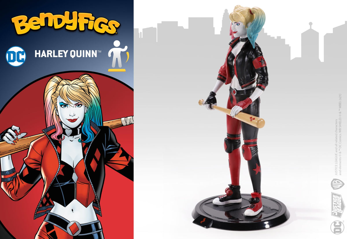 BendyFigs Harley Quinn – The Noble Collection DC Figure | Poseable Collectible