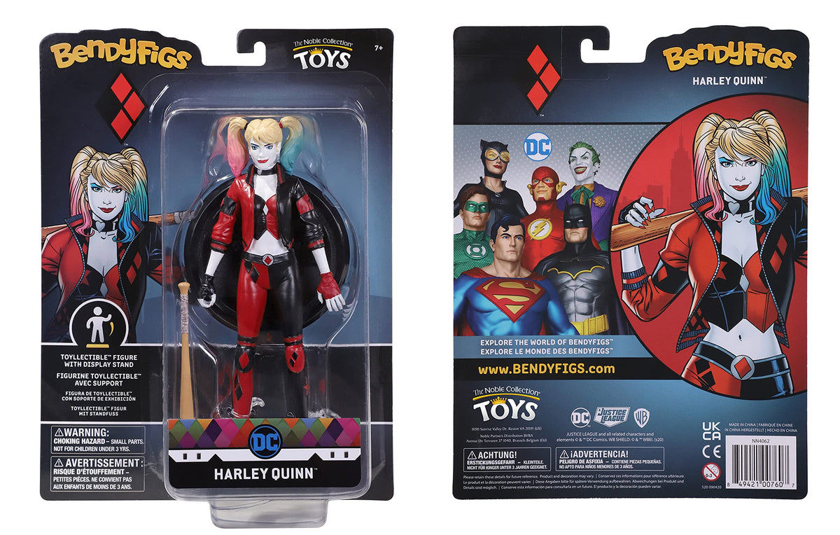BendyFigs Harley Quinn – The Noble Collection DC Figure | Poseable Collectible