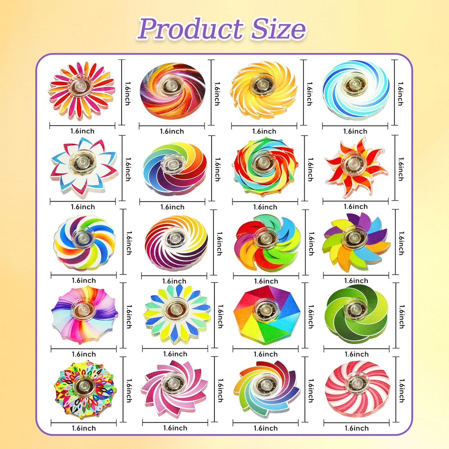 NobleBoy 48 Pack Funny Fidget Spinners – Bulk Mini Sensory Toys for Kids & Adults | Party Favors & Classroom Prizes